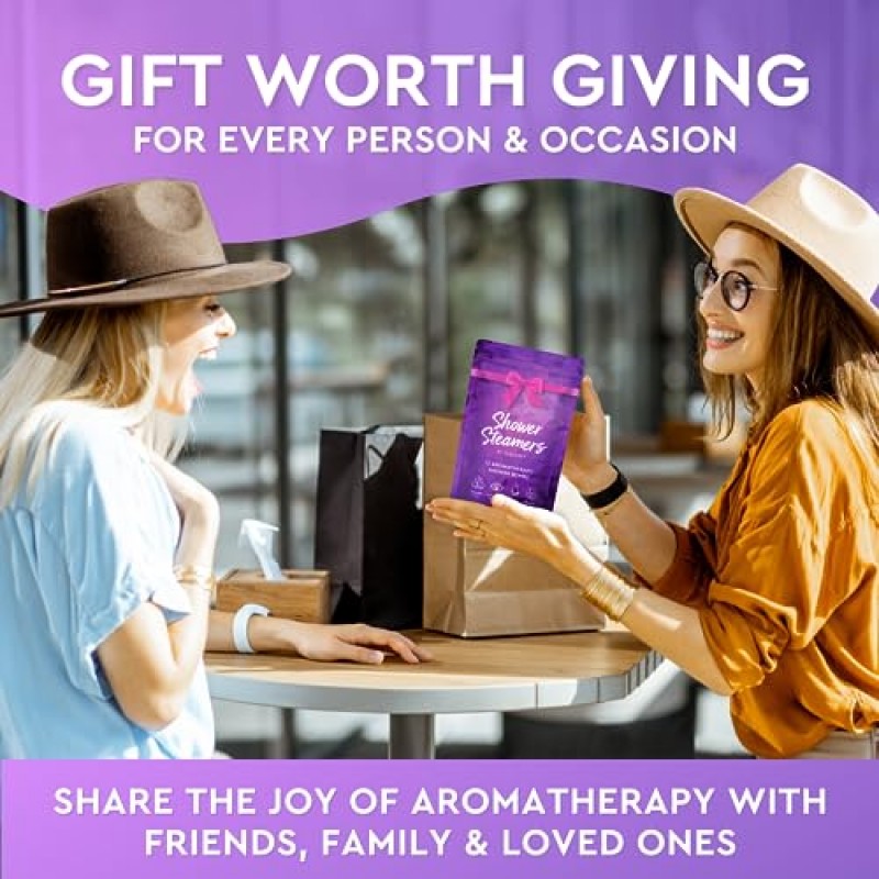 Cleverfy 샤워 스티머 아로마테라피 - 에센셜 오일이 함유된 샤워밤 12개 팩. 여성과 청소년을 위한 셀프 케어 스타킹 스터퍼와 여성을 위한 크리스마스 선물. 보라색 세트