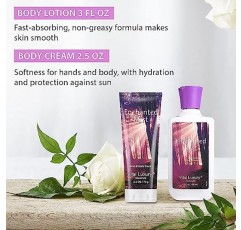 Vital Luxury Enchanted Mist 향기 목욕 및 바디 키트, 3 Fl Oz, 이상적인 스킨케어 선물 홈 스파 세트, 바디 로션, 샤워 젤, 바디 크림 및 향수 미스트 포함, 크리스마스 선물 세트
