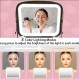 거울이 있는 KEMETIK 메이크업 가방, LED 거울 조명이 있는 분할 가능한 메이크업 가방, 전문 메이크업 여행 케이스 화장품 가방 정리함, 거울과 조명이 있는 휴대용 메이크업 케이스, 핑크(M)