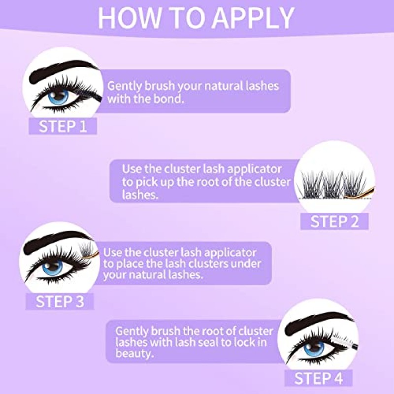 래쉬 본드 및 씰, 멜라키아 라텍스 프리 클러스터 래쉬 본드 및 씰 글루 10ml, 오래 지속되는 DIY 래쉬 연장 본드 및 씰(10ml)