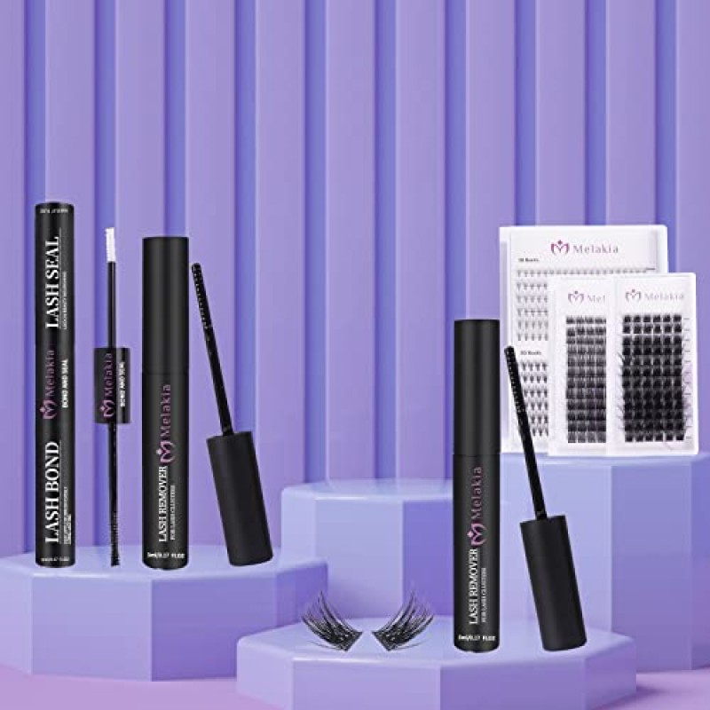 래쉬 본드 및 씰, 멜라키아 라텍스 프리 클러스터 래쉬 본드 및 씰 글루 10ml, 오래 지속되는 DIY 래쉬 연장 본드 및 씰(10ml)