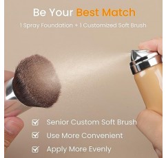 토소아탑 에어브러쉬 파운데이션 세트 (부드러운 메이크업 브러쉬 포함), [가벼운 무게], [롱래스팅], [안티에이징 성분], [오일 컨트롤 포뮬러], 풀 커버 파운데이션 모든 피부용, 02# 누드