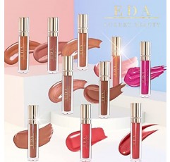 EDA 럭셔리 뷰티 슈퍼스타 누드 다이아몬드 샤인 립 글로스 하이 피그먼트 립 컬러 크리미 포뮬러 끈적이지 않는 프로페셔널 메이크업 롱 라스팅 리퀴드 립스틱