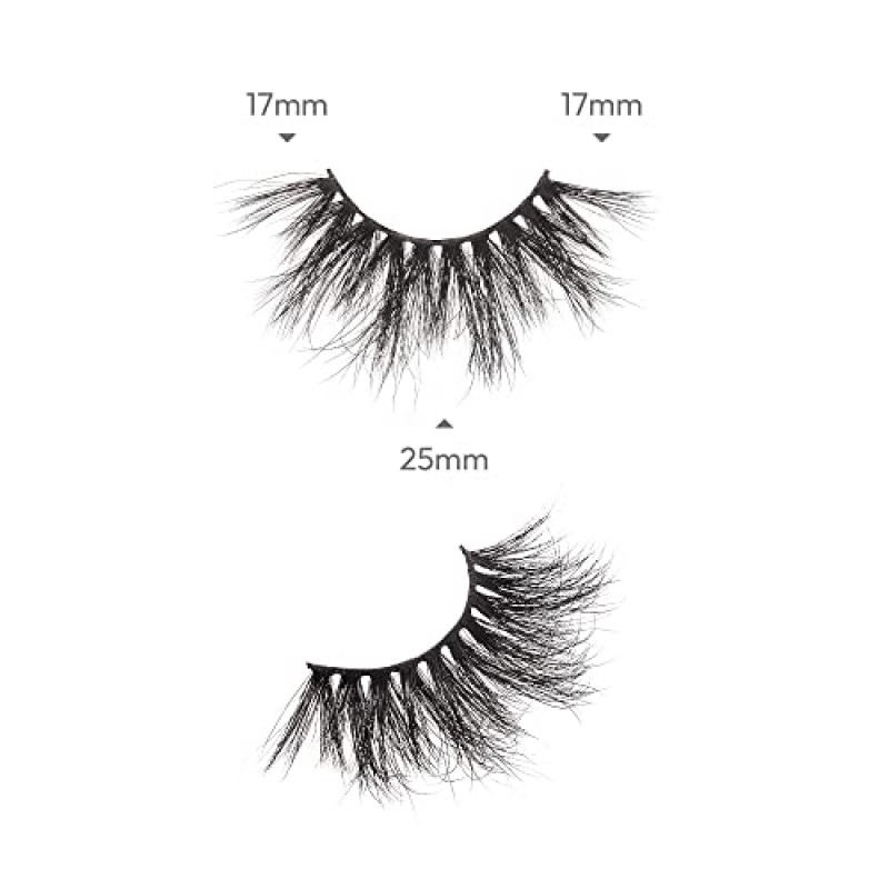 i-ENVY 럭셔리 밍크 컬렉션 인조 속눈썹 100% 리얼 밍크 글래머러스 아이 룩 래쉬 최대 푹신함 3D 멀티 컬 앵글(2팩)