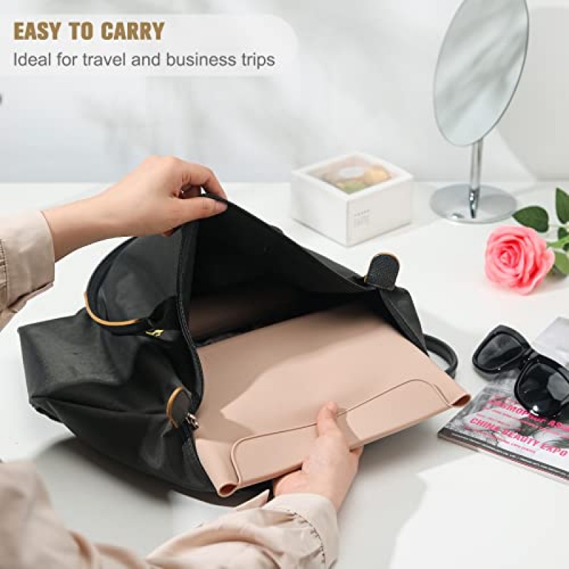 FERYES 실리콘 메이크업 가방, 여성용 프리미엄 여행 세면도구 가방, 메이크업, 미용 도구 및 브러쉬를 위한 간편한 휴대 화장품 가방 - 카키