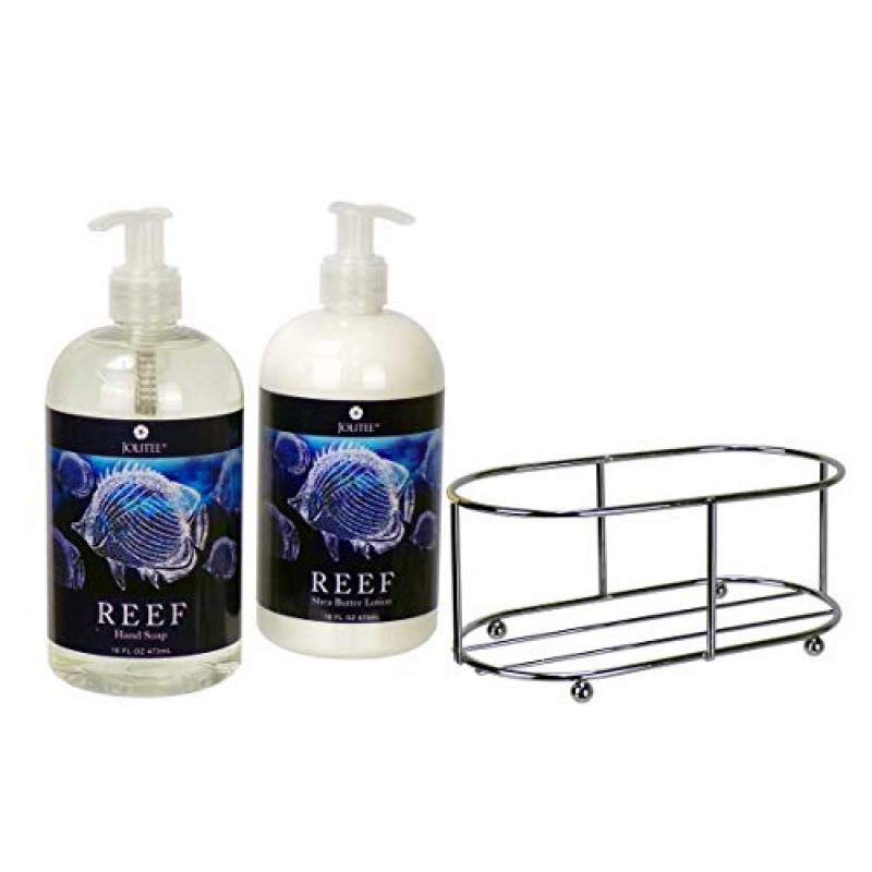 바다 다시마 추출물이 함유된 Jolitee Reef 럭셔리 시어 및 코코아 버터(캐디에 비누 및 로션 세트)