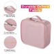 BYOOTIQUE 메이크업 가방 여행용 메이크업 케이스 10" 화장품 메이크업 정리함 조절 가능한 칸막이가 있는 보관용 브러시 홀더 화장품 메이크업 브러쉬용 휴대용 아티스트 보관 가방 세면도구 쥬얼리, 핑크