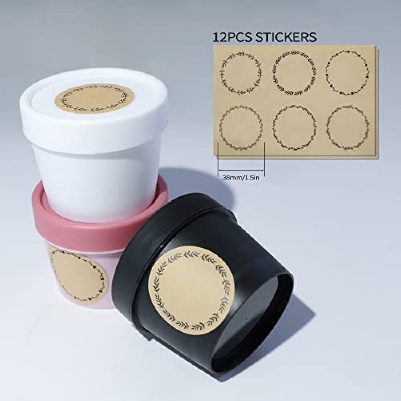 longway 3.4oz/100ml 빈 누출 방지 화장품 냄비 항아리, 미용 제품용 돔 뚜껑이 있는 입이 넓은 플라스틱 마스크 용기, DIY 점액 만들기 또는 여행용 저장 메이크업, 100% BPA 프리(핑크색)