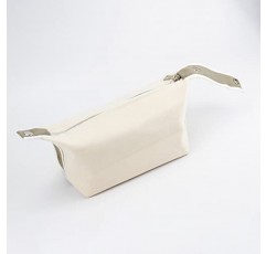 TOPASION 패션 휴대용 캔버스 메이크업 가방, 화장품 가방 주최자, 여성용 여행 세면 용품 가방 (베이지색)