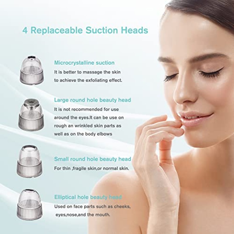 2023 최신 블랙헤드 리무버 페이스 모공 진공 청소기 EZBASICS 블랙헤드 진공 충전식 화이트 헤드 제거 3개의 조절 가능한 흡입력 블랙헤드 추출기 도구(LED 디스플레이 포함)(흰색)