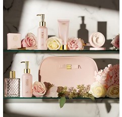 여성용 바비 인챈티드 로즈 스파 선물 바구니, 샤워 젤, 거품 목욕, 바디 스크럽, 머드 마스크, 향수, 구아샤, 스파 키트가 포함된 셀프 케어 키트 목욕 세트, 여성용 생일 선물 세트, 엄마, 어머니의 날