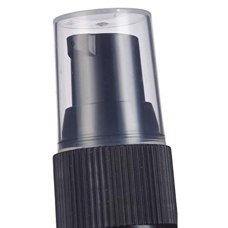 JUVITUS 2온스 녹색 유리 럭셔리 보스턴 원형 병, 블랙 트리트먼트 펌프 포함(24팩) + 깔때기 I 리필 가능 빈 보관 용기