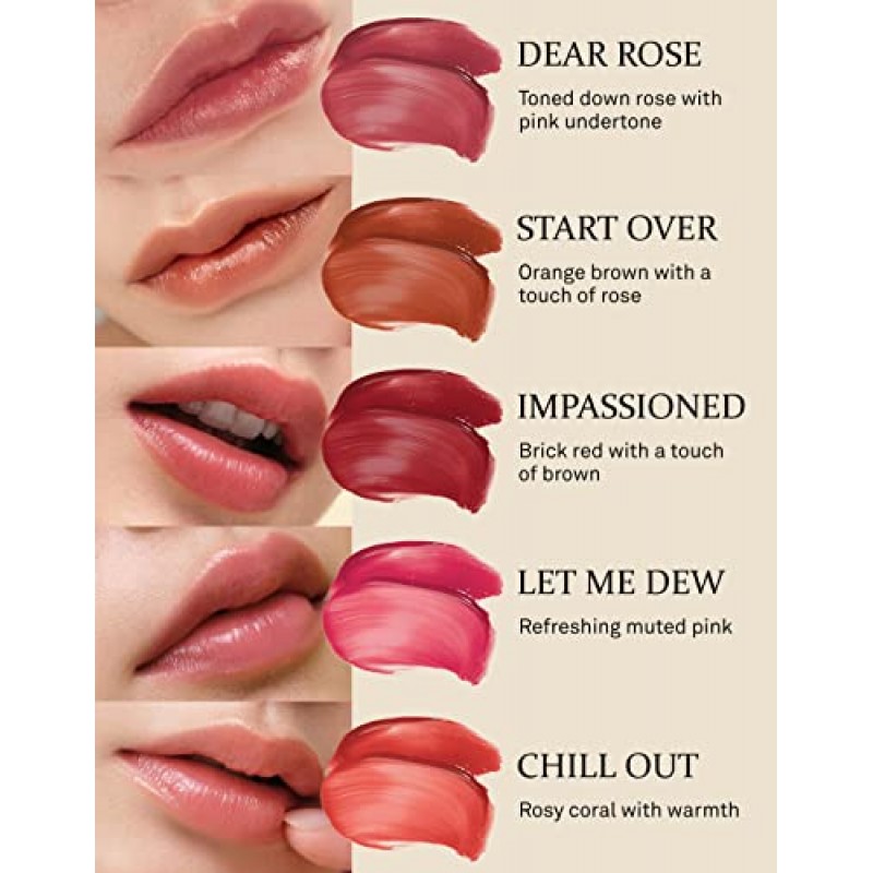 HINCE 무드 인핸서 립 글로우, 시어 버터 & 스위트 아몬드가 함유된 모이스춰라이징 립밤, 끈적이지 않고 오래 지속되는 틴티드 립 틴트, 버터 같은 밤 텍스처로 뉴트럴 컬러 0.2온스. (다시 시작하다)