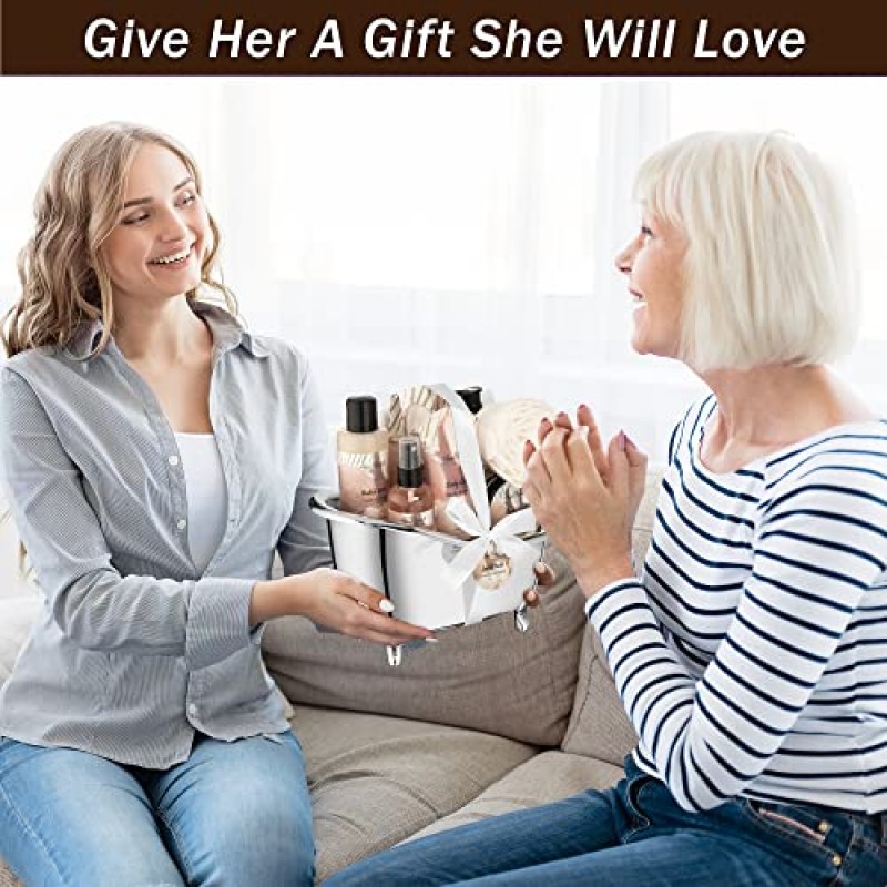 여성용 스파 선물 바구니 - 코코넛 & 바닐라가 포함된 고급 목욕 세트 - 스파 키트에는 바디 워시, 거품 목욕, 로션, 목욕 소금, 바디 스크럽, 바디 스프레이, 샤워 퍼프 및 수건이 포함되어 있습니다.