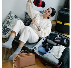 AUSEKALY 여행 메이크업 가방 가죽 PU 화장품 가방 여성용 대형 오프닝 메이크업 가방 세면 용품 가방 주최자 브라운