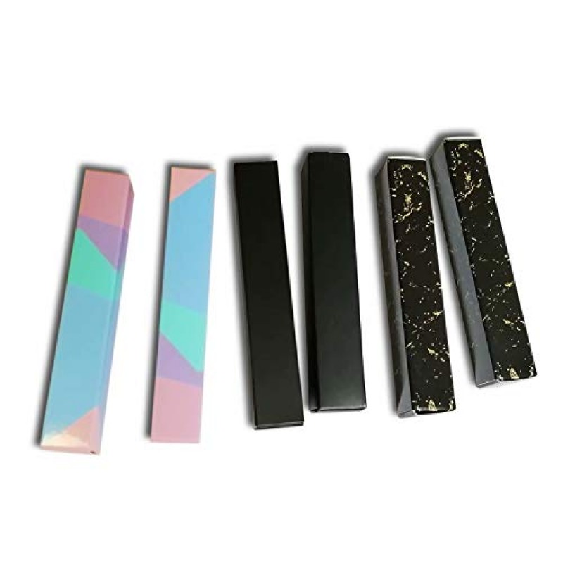 ANZKA 50 Pcs 빈 립글로스 상자 4.72x0.78x0.78 인치 마스카라 튜브 포장 매트 질감 블랙 립글로스 크래프트 종이 케이스 유약 밤 주최자 보관 DIY 메이크업 샘플 럭셔리 홀더 포장