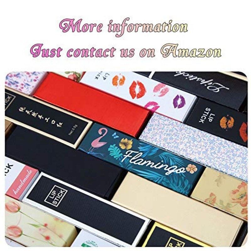 ANZKA 50 Pcs 빈 립글로스 상자 4.72x0.78x0.78 인치 마스카라 튜브 포장 매트 질감 블랙 립글로스 크래프트 종이 케이스 유약 밤 주최자 보관 DIY 메이크업 샘플 럭셔리 홀더 포장