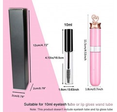 ANZKA 50 Pcs 빈 립글로스 상자 4.72x0.78x0.78 인치 마스카라 튜브 포장 매트 질감 블랙 립글로스 크래프트 종이 케이스 유약 밤 주최자 보관 DIY 메이크업 샘플 럭셔리 홀더 포장