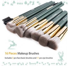 프리미엄 합성 파운데이션 블렌딩 페이스 파우더 블러쉬 컨실러 아이섀도 메이크업 브러쉬 키트(그린)