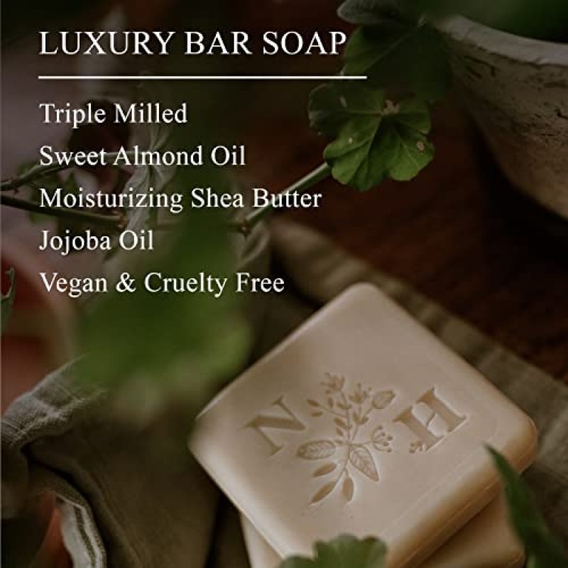 Bronnley England 압생트 피치 바 비누, 3중 가공, 팜유 없음, 비건 비누 바, 플라스틱이 없는 재활용 포장에 담긴 선물 비누, 3개, 3.5온스 바 비누