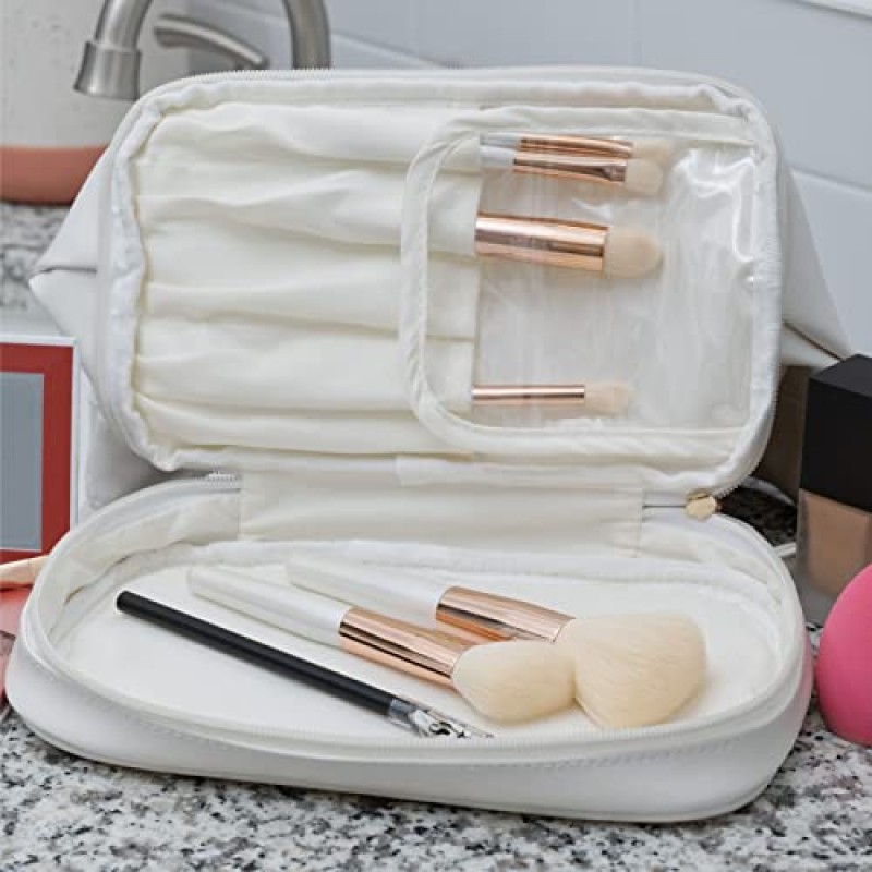 대형 메이크업 가방, 더블 레이어 여행 가방, 화장품 가방 세면도구 가방