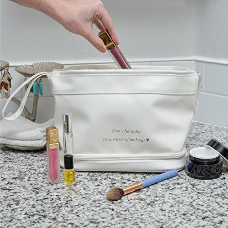 대형 메이크업 가방, 더블 레이어 여행 가방, 화장품 가방 세면도구 가방