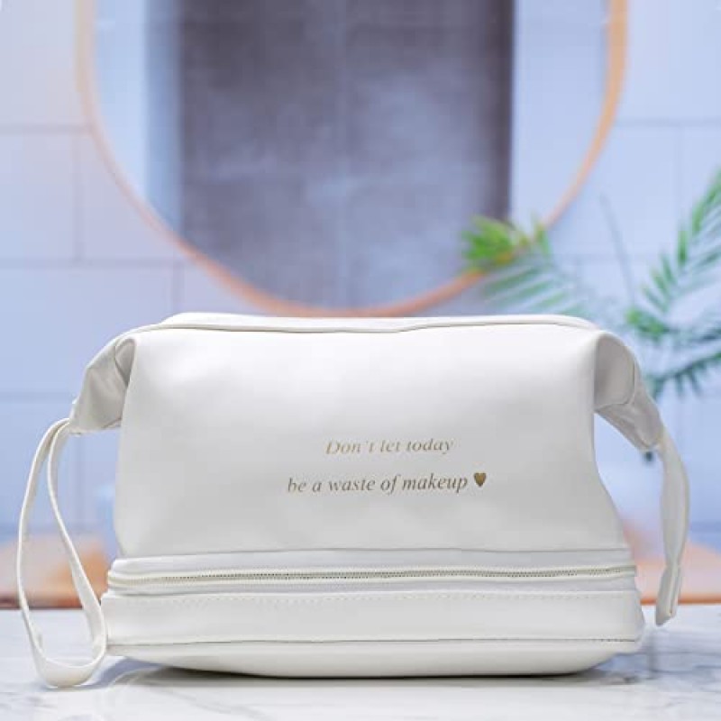 대형 메이크업 가방, 더블 레이어 여행 가방, 화장품 가방 세면도구 가방