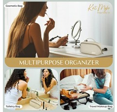 Kat Myhr 대용량 여행용 화장품 가방 - 방수 여행 메이크업 가방 주최자 - 화장품 주최자 여성용 여행 메이크업 가방 - 여성용 귀여운 메이크업 가방 - 여행용 메이크업 주최자 가방