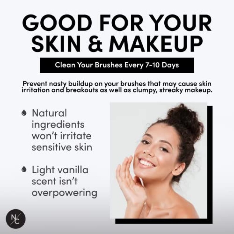 Narrative Cosmetics 솔리드 메이크업 브러쉬 클렌저 비누(실리콘 청소 패드 포함), 천연 및 합성 브러쉬 세척, 비건, 동물 실험을 하지 않음, 천연 성분, 바닐라 향, 2.45온스.