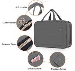 BAGAIL 교수형 세면 용품 가방 대형 화장품 여행 주최자 방수 메이크업 컨테이너 여성용 전체 크기-회색