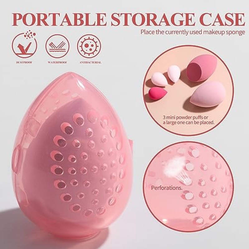 BS-MALL 메이크업 브러쉬 프리미엄 합성 파운데이션 파우더 컨실러 아이 섀도우 18개 브러쉬 세트(5개 스폰지 & 홀더 스폰지 케이스 포함)