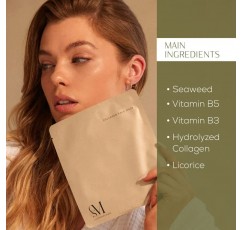 CSM 콜라겐 페이스 마스크 - 빛나는 피부를 위한 Max Hydration 가수분해 콜라겐 안티 에이징 시트 마스크 - 주름과 잔주름 제거, 칙칙하고 건조한 피부에 활력을 불어넣고 민감한 피부 진정 - 마스크 5개