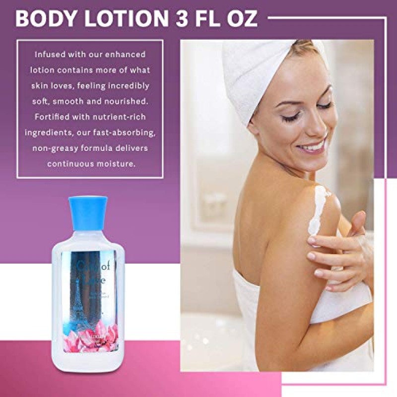 바이탈 럭셔리 목욕 & 바디 케어 여행 세트 - 바디 로션, 샤워 젤, 향수 미스트가 포함된 홈 스파 세트, 그녀와 그를 위한 발렌타인 데이 선물(City of Love)