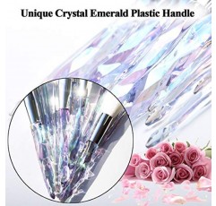 Kingtree 메이크업 브러쉬 세트, 10PCS 크리스탈 메이크업 브러쉬 프리미엄 합성 파운데이션 파우더 컨실러 아이섀도 블러쉬 메이크업 브러쉬, 여자 여자를 위한 전문 얼굴 아이 메이크업 브러쉬 키트