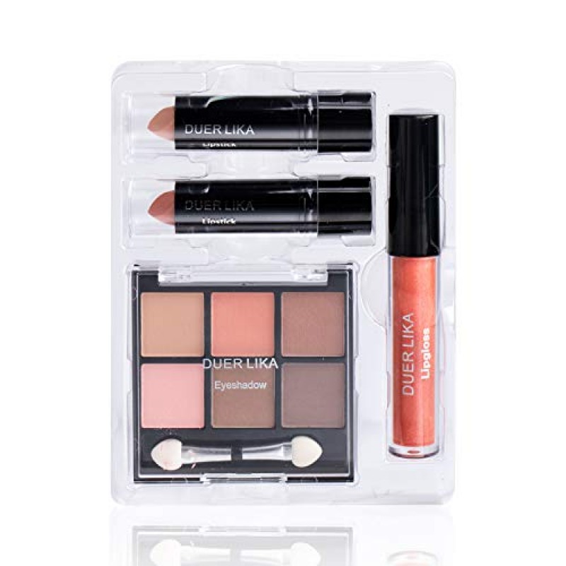 DUER LIKA 캐리 올 트렁크 트레인 케이스(화장품 포함) 및 재사용 가능한 흑백 알루미늄 케이스(화이트)