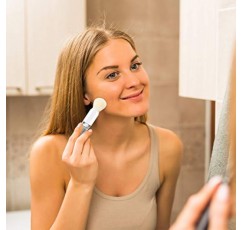 MS. WENNY 소형 메이크업 브러쉬 세트 화이트 - 4 in 1 휴대용 여행용 립 브러쉬,하이라이트 브러쉬,아이섀도 브러쉬,파운데이션 블렌딩 파우더 브러쉬 접이식 미니 페이셜 화장품 메이크업 브러쉬 세트