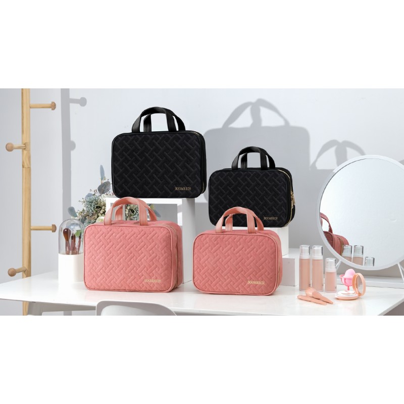 BOOMRICH 여행 세면도구 가방, 걸이용 세면도구 가방 화장품 가방, 액세서리용 메이크업 가방 정리함, 샴푸, 풀 사이즈 세면용품(핑크, 미디엄)