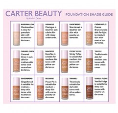 Carter Beauty By Marissa Carter 풀 측정 HD 파운데이션, 풀 커버리지 매트 포뮬러 - 수성, 부드러운 피부 퍼펙터 - 비건 및 동물 실험 없음, 파라벤 및 황산염 없음 - 크림 브륄레 - 1.01 OZ