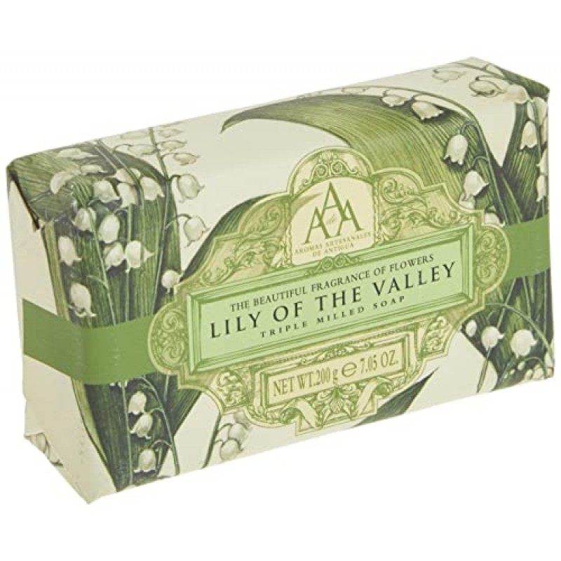 AAA 꽃무늬 - 삼중 가공 럭셔리 비누 바 - 은방울꽃 - 200g/7oz(SLS 및 파라벤 무함유)