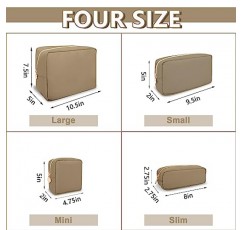 지갑용 방수 소형 메이크업 가방 파우치, 나일론 여행 세면도구 보관 가방 여성용 귀여운 프레피 화장품 가방 소녀, 방수 메이크업 정리 가방 지퍼가 달린 스킨케어 가방 지갑(소형 카키색)