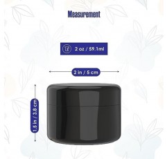 검은색 화장품 용기, 뚜껑이 있는 소형 용기, 플라스틱, 2 Fl Oz, 160 ML, 24팩, TSA 승인 로션, 연고, 바디 버터, 크림, 메이크업, 세면도구용 용기(내부 라이너 포함)