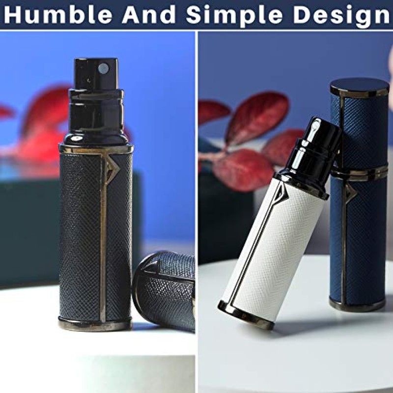 BRARIOS 여행용 리필형 휴대용 미니 향수 분무기, 남성과 여성을 위한 5ml 럭셔리 빈 누출 방지 펌프 향수 스프레이 병 분무기 (D.Blue(BK))