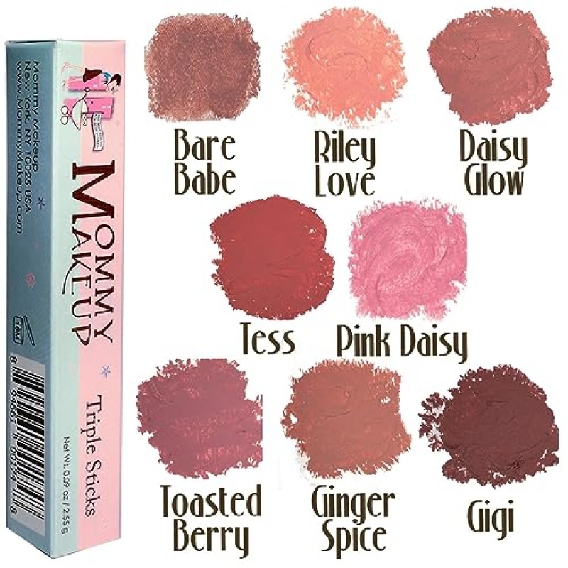 마미 메이크업 트리플 스틱 립스틱 & 크림 블러셔 - 입술과 치크를 중간 정도 커버해 촉촉하고 오래 지속되는 립 컬러 [데이지 글로우]