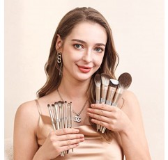 Bueart 디자인 최고의 선물 12pcs 블링 글리터 골드 라벨 메이크업 브러쉬 세트 전문 선물-브러시 홀더 케이스 포함-크리스탈 파운데이션 메이크업 브러쉬 세트