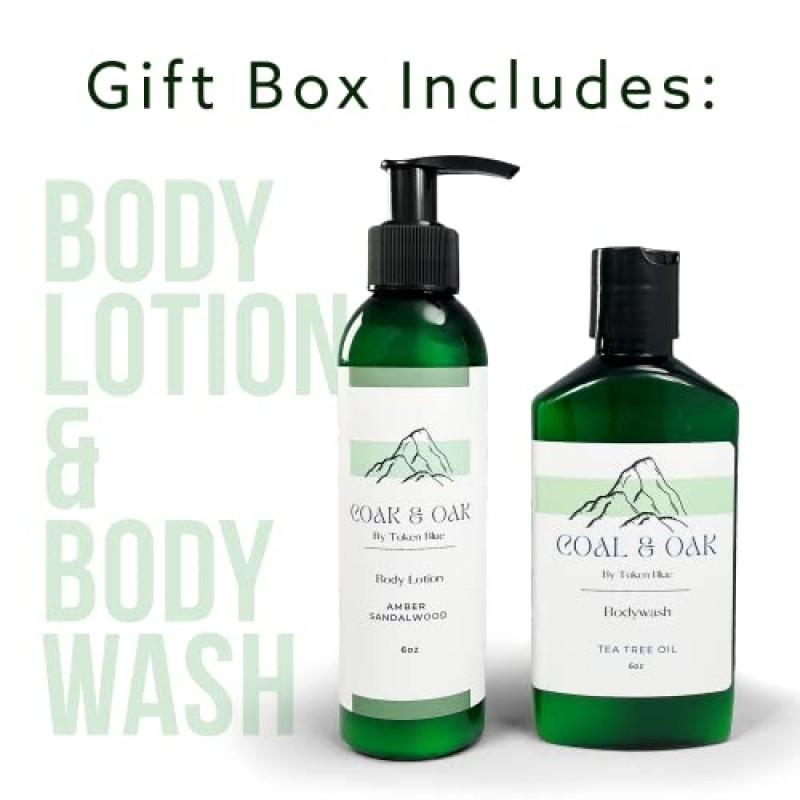 남성용 스파 선물 상자 - 남성용 생일 선물 ∙ 앰버 & 샌달우드 스파 바구니 ∙ 아빠 남편, 남자친구, 할아버지, 직장 동료 및 친구를 위한 선물, 녹색, 11.12 x 9.10 x 3.06인치; 2.62파운드