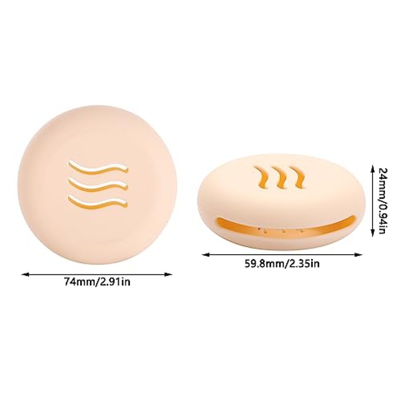 outopen 2pcs 실리콘 메이크업 스펀지 케이스 - 통기성 라운드, 휴대용 여행용 사이즈 파운데이션 파우더 퍼프 보관 가방, 재사용 가능한 뷰티 블렌더 홀더 화장품 도구(핑크 + 카키)