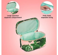 Conair 여행 메이크업 가방 3개 세트, 세면도구 및 화장품 가방, 주말 휴가 또는 장기 휴가에 적합, 주말 여행, 기차 케이스 및 정리함 세트(핑크 팜 프린트)