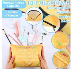 24개 영감 메이크업 가방 벌크 당신은 사랑받고 있습니다 동기 부여 따옴표 화장품 가방 지갑 파우치 감사 화장품 세면용품 가방 여성을 위한 영감 선물 자매 딸 엄마(신선한 색상)