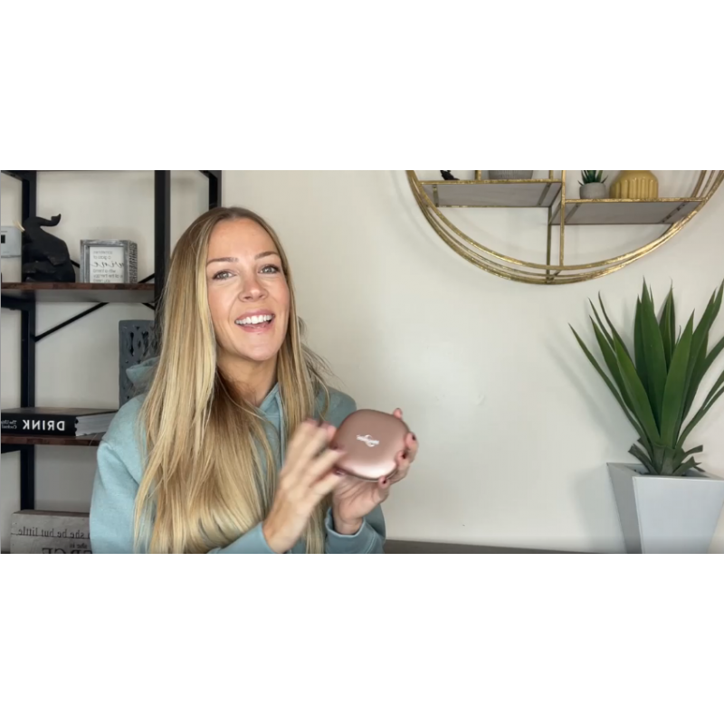 소형 LED 확대 여행용 화장 거울 - 4인치 1X/10X 배율 소형 핸드 포켓 밝기 조절이 가능한 양면 USB 충전식 터치스크린, 휴대용 탁상용 화장품(로즈 골드)