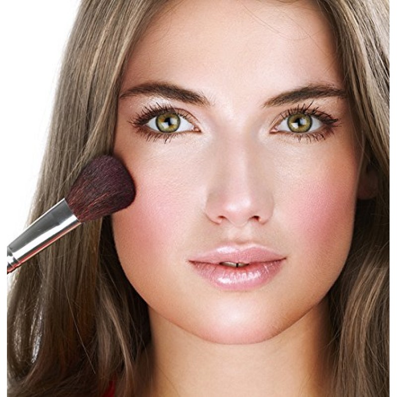 Demure 블러쉬 브러쉬 컨투어링, 블렌딩, 브론징 및 하이라이팅을 위한 100% 천연 염소 헤어 브러쉬 세트. 미네랄 메이크업, 파우더 & 파운데이션 브러쉬 - Demure Cosmetics by Deluvia. 2개에 1개의 메이크업 브러쉬!